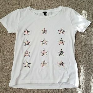 J Crew Embellished Star Top